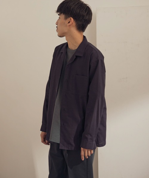 URBAN RESEARCH DOORS（アーバンリサーチドアーズ）の「パナマオープンカラーシャツ（シャツ/ブラウス・メンズ・ブラウン/ホワイト系その他/ネイビー/ライトブルー・38/40）」の14枚目の写真