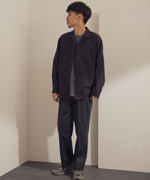 URBAN RESEARCH DOORS（アーバンリサーチドアーズ）の「パナマオープンカラーシャツ（シャツ/ブラウス・メンズ・ブラウン/ホワイト系その他/ネイビー/ライトブルー・38/40）」の10枚目の写真