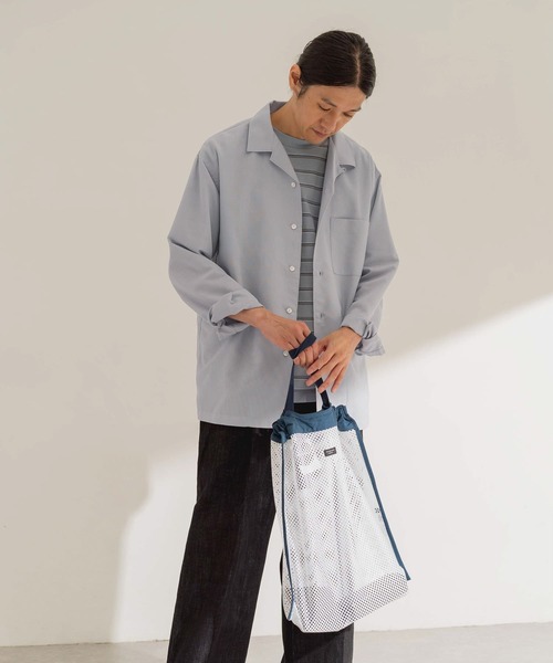 URBAN RESEARCH DOORS（アーバンリサーチドアーズ）の「パナマオープンカラーシャツ（シャツ/ブラウス・メンズ・ブラウン/ホワイト系その他/ネイビー/ライトブルー・38/40）」の18枚目の写真