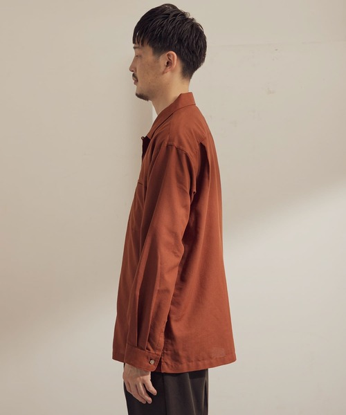 URBAN RESEARCH DOORS（アーバンリサーチドアーズ）の「パナマオープンカラーシャツ（シャツ/ブラウス・メンズ・ブラウン/ホワイト系その他/ネイビー/ライトブルー・38/40）」の7枚目の写真