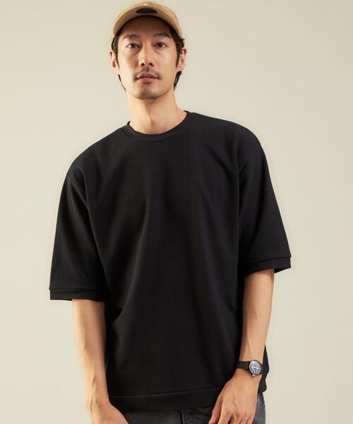 green label relaxing（グリーンレーベルリラクシング）の「＜green label relaxing＞ニットライク クルーネック カットソー（Tシャツ/カットソー・メンズ・ブラック/ベージュ/ライトグレー/ダークグリーン・MEDIUM/LARGE/X-LARGE/SMALL）」の2枚目の写真