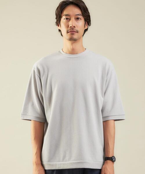 green label relaxing（グリーンレーベルリラクシング）の「＜green label relaxing＞ニットライク クルーネック カットソー（Tシャツ/カットソー・メンズ・ブラック/ベージュ/ライトグレー/ダークグリーン・MEDIUM/LARGE/X-LARGE/SMALL）」の11枚目の写真