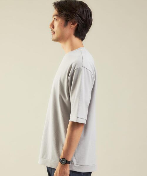 green label relaxing（グリーンレーベルリラクシング）の「＜green label relaxing＞ニットライク クルーネック カットソー（Tシャツ/カットソー・メンズ・ブラック/ベージュ/ライトグレー/ダークグリーン・MEDIUM/LARGE/X-LARGE/SMALL）」の9枚目の写真