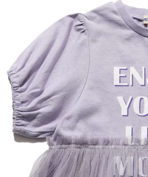 SHOO・LA・RUE（シューラルー）の「◆【90-140cm】チュールドッキングプリントワンピ（ワンピース・キッズ・ベビーピンク/パープル系4・10/14/12/11/09/13）」の7枚目の写真