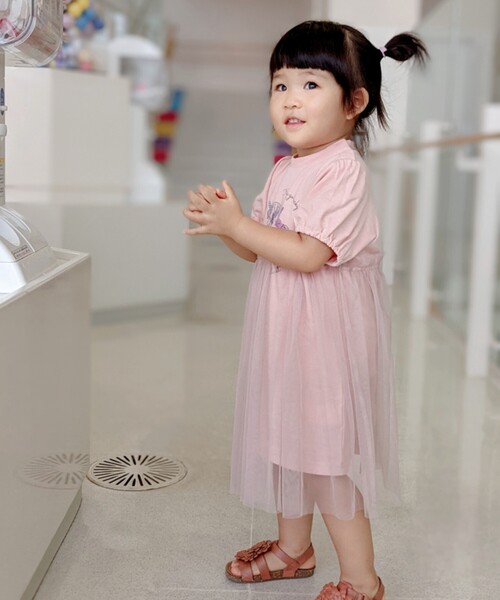 SHOO・LA・RUE（シューラルー）の「◆【90-140cm】チュールドッキングプリントワンピ（ワンピース・キッズ・ベビーピンク/パープル系4・10/14/12/11/09/13）」の12枚目の写真