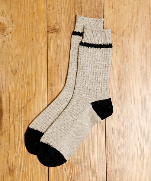 MR.EVERYDAY`S（ミスターエブリデイズ）の「MR.EVERYDAY’S ミスターエブリデイズ / ロングソックス 靴下 日本製ワッフルソックス (WAFFULE) / MR-E96-104（ソックス/靴下・メンズ・グレー/チャコール/アイボリー・FREE）」の3枚目の写真