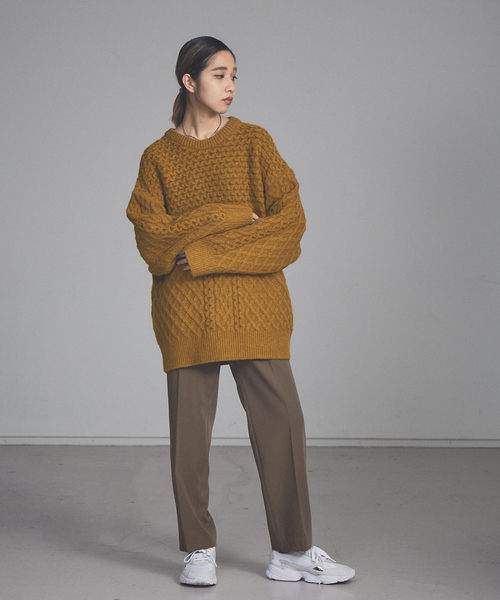 NOMINE（ノミネ）の「【展開店舗限定】オーバーサイズケーブルニット（ニット/セーター・レディース・グリーン/アイボリー/マスタード・フリー）」の20枚目の写真