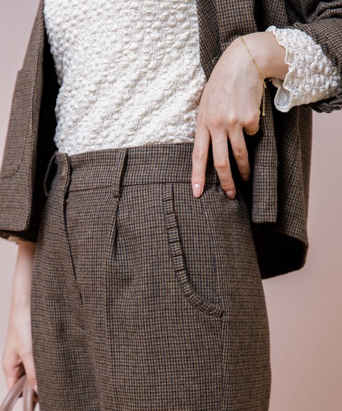 flower（フラワー）の「ハウンドトゥースパンツ（その他パンツ・レディース・ブラウン/ベージュ・FREE）」の6枚目の写真