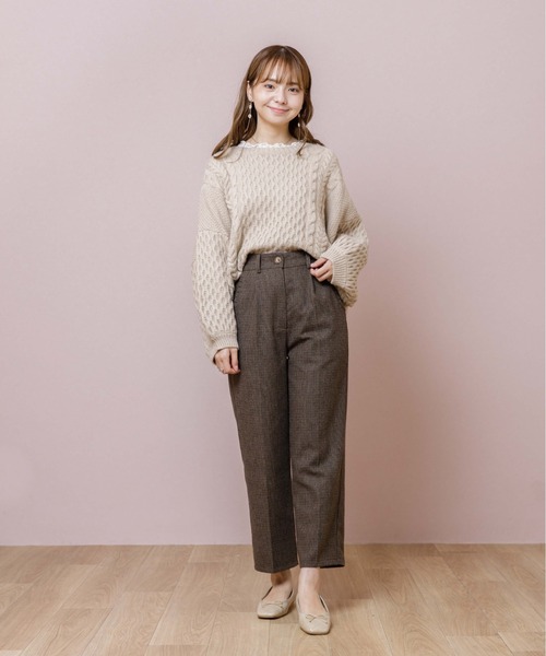 flower（フラワー）の「ハウンドトゥースパンツ（その他パンツ・レディース・ブラウン/ベージュ・FREE）」の20枚目の写真