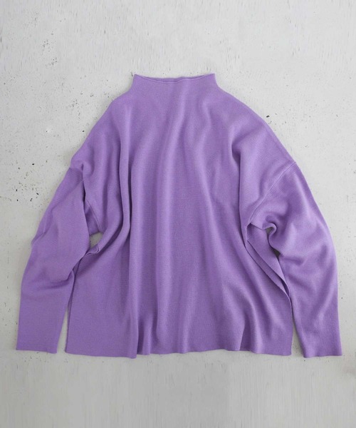 antiqua（アンティカ）の「上質ミラノリブ！丁寧に編まれたボトルネックニット（ニット/セーター・レディース・ブラック/ベージュ/ライム/パープル・FREE）」の19枚目の写真