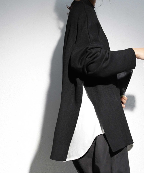 antiqua（アンティカ）の「上質ミラノリブ！丁寧に編まれたボトルネックニット（ニット/セーター・レディース・ブラック/ベージュ/ライム/パープル・FREE）」の8枚目の写真