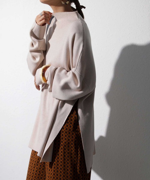 antiqua（アンティカ）の「上質ミラノリブ！丁寧に編まれたボトルネックニット（ニット/セーター・レディース・ブラック/ベージュ/ライム/パープル・FREE）」の17枚目の写真