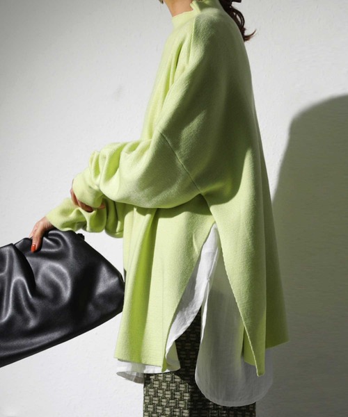 antiqua（アンティカ）の「上質ミラノリブ！丁寧に編まれたボトルネックニット（ニット/セーター・レディース・ブラック/ベージュ/ライム/パープル・FREE）」の20枚目の写真