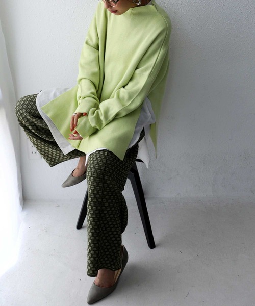 antiqua（アンティカ）の「上質ミラノリブ！丁寧に編まれたボトルネックニット（ニット/セーター・レディース・ブラック/ベージュ/ライム/パープル・FREE）」の12枚目の写真