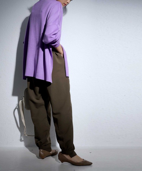 antiqua（アンティカ）の「上質ミラノリブ！丁寧に編まれたボトルネックニット（ニット/セーター・レディース・ブラック/ベージュ/ライム/パープル・FREE）」の15枚目の写真