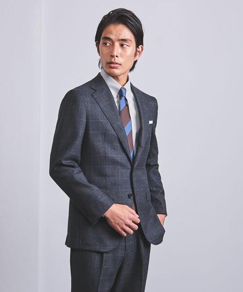 ＜UNITED ARROWS＞ ミックス ウィンドウペイン 3ボタン スーツ C-MODEL