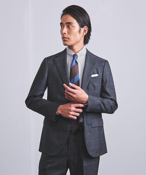 ＜UNITED ARROWS＞ ミックス ウィンドウペイン 3ボタン スーツ C-MODEL