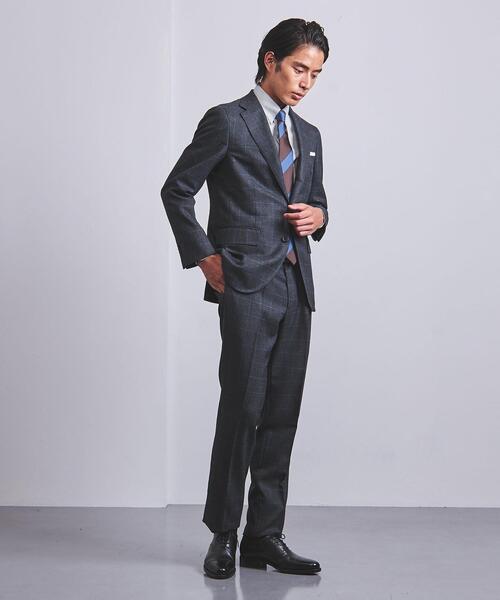 ＜UNITED ARROWS＞ ミックス ウィンドウペイン 3ボタン スーツ C-MODEL