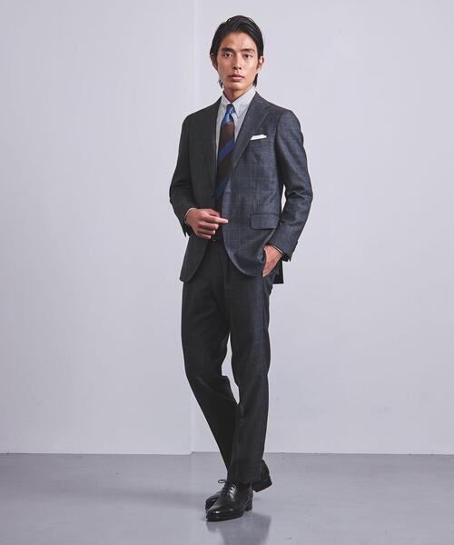＜UNITED ARROWS＞ ミックス ウィンドウペイン 3ボタン スーツ C-MODEL