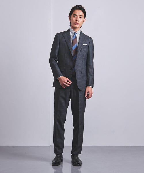 ＜UNITED ARROWS＞ ミックス ウィンドウペイン 3ボタン スーツ C-MODEL