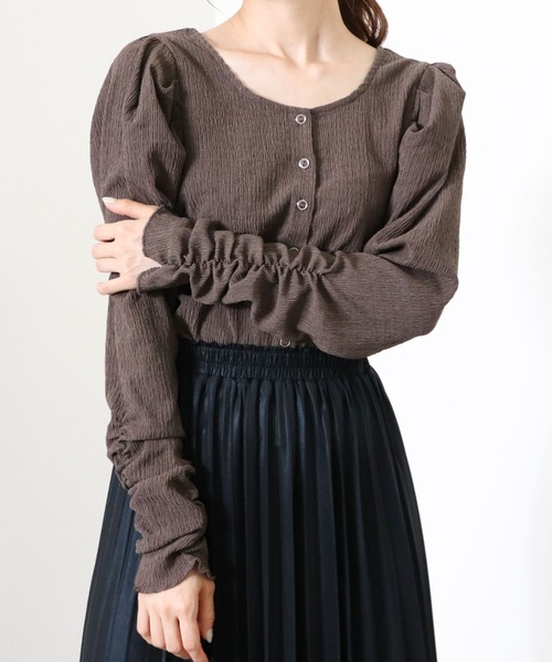 archives(アルシーヴ)の「2wayパワショルカーディガン(Tシャツ/カットソー・レディース・ブラック/オフホワイト/モカ/ブラウン・MEDIUM)」の2枚目の写真
