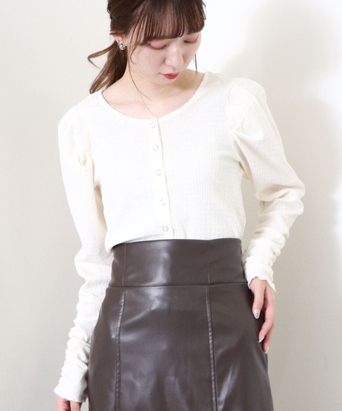 archives(アルシーヴ)の「2wayパワショルカーディガン(Tシャツ/カットソー・レディース・ブラック/オフホワイト/モカ/ブラウン・MEDIUM)」の11枚目の写真