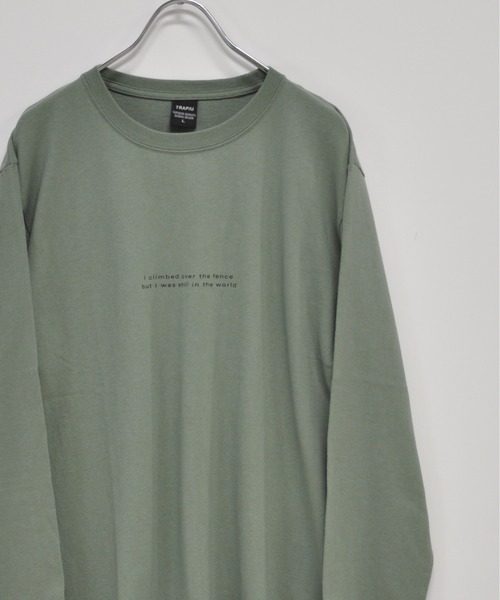 TRAP/U (トラップユー)の「メッセージプリント コットン ロング Tシャツ(Tシャツ/カットソー・メンズ・ホワイト/ブラック/カーキ・L/M)」の1枚目の写真