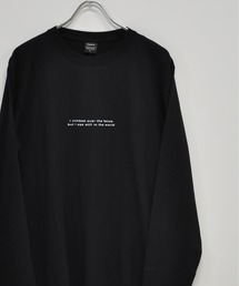 メッセージプリント コットン ロング Tシャツ