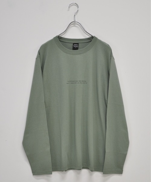 TRAP/U (トラップユー)の「メッセージプリント コットン ロング Tシャツ(Tシャツ/カットソー・メンズ・ホワイト/ブラック/カーキ・L/M)」の7枚目の写真