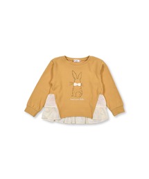 Noeil aime BeBe（ノイユエイムベベ）の「Noeil aime BeBe/裾 フリル ウサギ プリント 起毛 ベアフライス Tシャツ (80~130cm)（Tシャツ/カットソー・キッズ）」