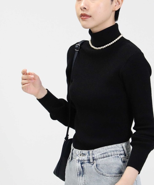 HONEYSUCKLE ROSE（ハニーサックルローズ）の「【HONEYSUCKLE ROSE】タートルネックニット（ニット/セーター・レディース・オフホワイト/ライトグレー/ブラック・S/M/L）」の22枚目の写真