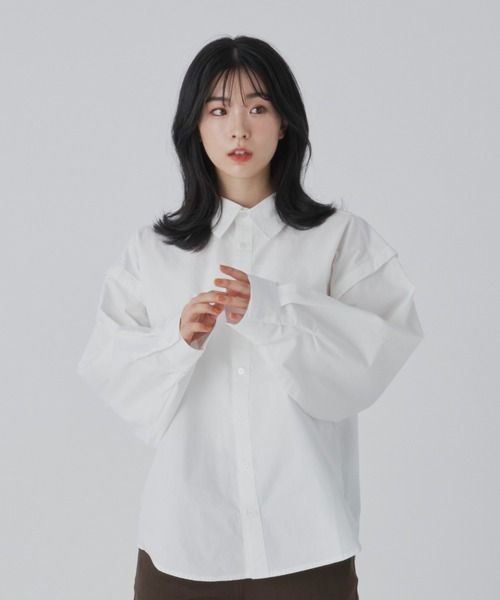17HR（セブンティーンアワーズ）の「3wayボタンシャツ（シャツ/ブラウス・レディース・ブラック/ホワイト・FREE）」の5枚目の写真