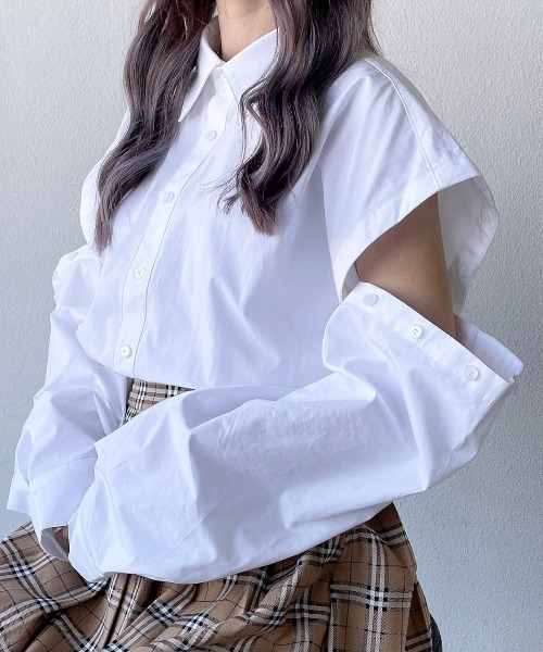 17HR（セブンティーンアワーズ）の「3wayボタンシャツ（シャツ/ブラウス・レディース・ブラック/ホワイト・FREE）」の19枚目の写真