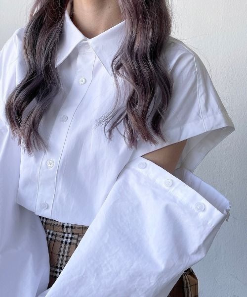 17HR（セブンティーンアワーズ）の「3wayボタンシャツ（シャツ/ブラウス・レディース・ブラック/ホワイト・FREE）」の20枚目の写真