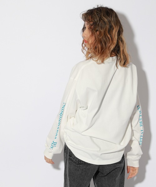 PBLIM（ページボーイリム）の「【PAGEBOYLIM】アドレスロゴロンT（Tシャツ/カットソー・レディース・オフホワイト/グリーン/ピンク・MEDIUM/LARGE）」の6枚目の写真