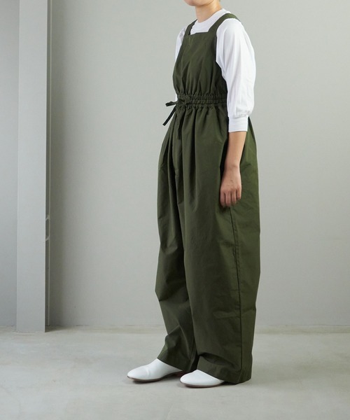 note et silence （ノートエシロンス）の「◇【 AMB100貨 】CNダンプ ギャザーサロペット（サロペット/オーバーオール・レディース・チャコールグレー/ネイビー/カーキ・ONESIZE）」の6枚目の写真