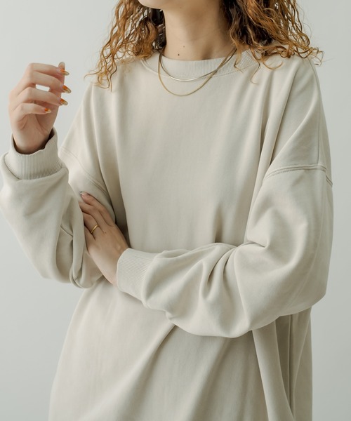 mystic(ミスティック)の「PBPスウェット(BIG)(Tシャツ/カットソー・レディース・チャコールグレー/パープル/アイボリー・FREE)」の2枚目の写真