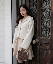 ANDGEEBEE | フェイクムートンショートジャケット(ムートンコート)