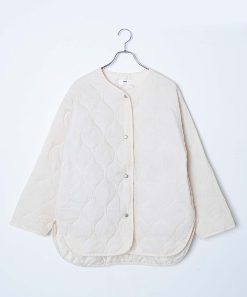 WEGO（ウィゴー）の「WEGO/ノーカラーキルティングミドルコート（ノーカラーコート・レディース・カーキ/アイボリー・FREE）」の16枚目の写真