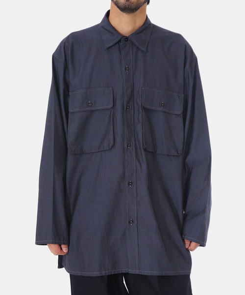 blurhms（ブラームス）の「blurhms / ブラームス：Supima Chambray CPO Shirt Jacket：BHS21F019[COR]（ブルゾン・メンズ・グレー系その他/ブラック系その他・3/4）」の8枚目の写真