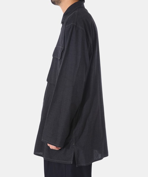 blurhms（ブラームス）の「blurhms / ブラームス：Supima Chambray CPO Shirt Jacket：BHS21F019[COR]（ブルゾン・メンズ・グレー系その他/ブラック系その他・3/4）」の16枚目の写真