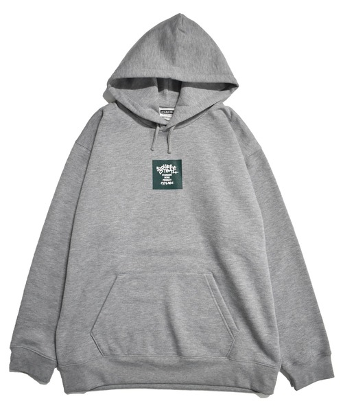 DOUBLE STEAL（ダブルスティール）の「Tagging Square Logo 裏起毛パーカー（パーカー・メンズ・ブラック/トップグレー・MEDIUM/LARGE/X-LARGE）」の2枚目の写真