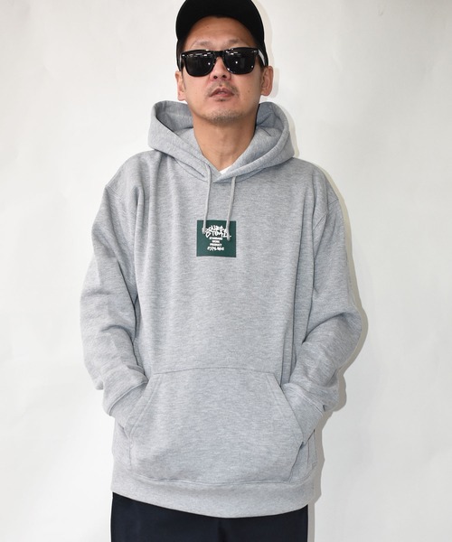 DOUBLE STEAL（ダブルスティール）の「Tagging Square Logo 裏起毛パーカー（パーカー・メンズ・ブラック/トップグレー・MEDIUM/LARGE/X-LARGE）」の6枚目の写真
