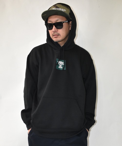 DOUBLE STEAL（ダブルスティール）の「Tagging Square Logo 裏起毛パーカー（パーカー・メンズ・ブラック/トップグレー・MEDIUM/LARGE/X-LARGE）」の15枚目の写真