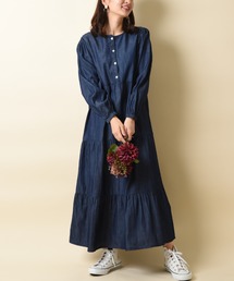 【WEB限定】前後2WAYデニムティアードワンピース