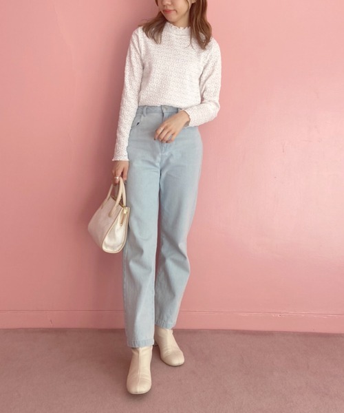 OLIVE des OLIVE（オリーブデオリーブ）の「メロウハイネックプルオーバー（Tシャツ/カットソー・レディース・ブラック/オフホワイト/ブルー/スミクロ・FREE）」の19枚目の写真