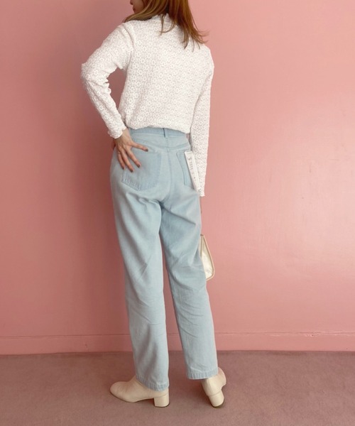 OLIVE des OLIVE（オリーブデオリーブ）の「メロウハイネックプルオーバー（Tシャツ/カットソー・レディース・ブラック/オフホワイト/ブルー/スミクロ・FREE）」の5枚目の写真