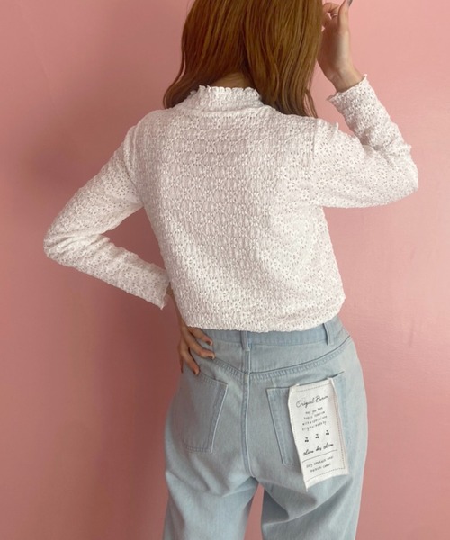 OLIVE des OLIVE（オリーブデオリーブ）の「メロウハイネックプルオーバー（Tシャツ/カットソー・レディース・ブラック/オフホワイト/ブルー/スミクロ・FREE）」の12枚目の写真