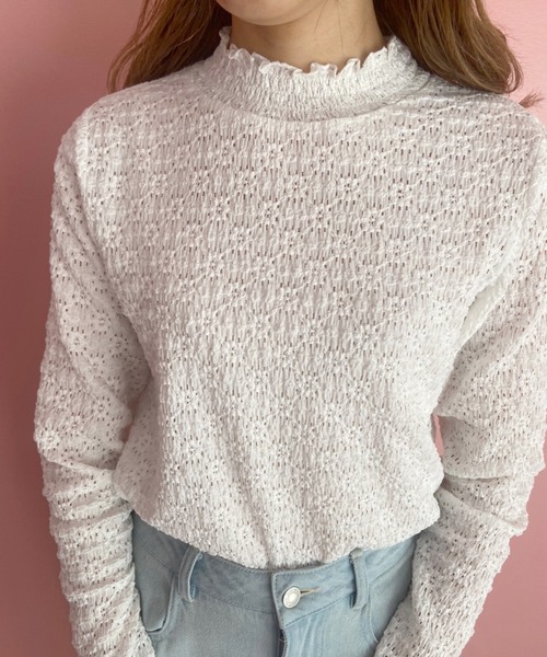 OLIVE des OLIVE（オリーブデオリーブ）の「メロウハイネックプルオーバー（Tシャツ/カットソー・レディース・ブラック/オフホワイト/ブルー/スミクロ・FREE）」の16枚目の写真