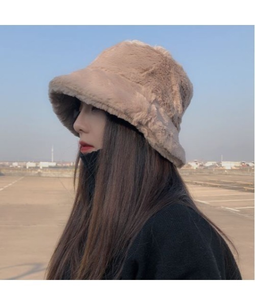 MAISON BREEZE(メゾンブリーズ)の「【MAISON BREEZE】フェイクファーバケットハット SCCH44(ハット・レディース・ホワイト/ブラック/ベージュ・FREE)」の3枚目の写真